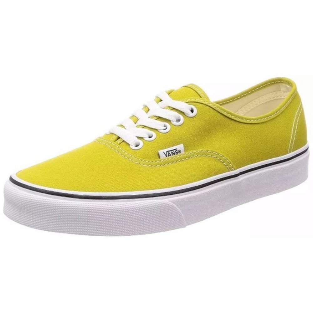 Vans authentic lime green sneaker shoes white canvas men size